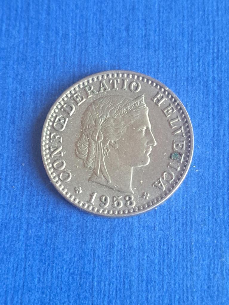 1953 Suisse 20 centimes, Envoi, Autres pays, Monnaie en vrac
