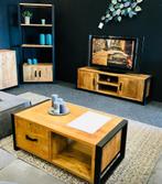 Lederen Hoekbank met TV-kast, Salontafel & Open Kast, Huis en Inrichting, Ophalen