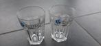 2 bierglazen van Hoegaarden met een spreuk onderaan, Ophalen of Verzenden, Zo goed als nieuw, Glas of Glazen, Overige merken