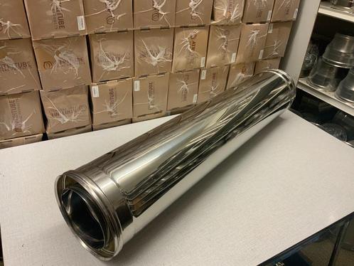 Dubbelwandige inox buis, Doe-het-zelf en Bouw, Buizen en Afvoer, Nieuw, Rechte buis, Inox, Minder dan 2 meter, 80 mm of meer, Ophalen