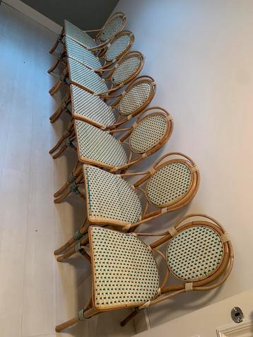 Lot Parijse bistrotstoelen 7 stuks groen en zwart 