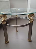 Bijzettafel glas rond H 57, B 72, Huis en Inrichting, Tafels | Bijzettafels, Ophalen, Rond, Glas