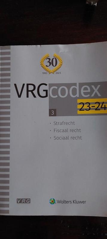 VRG Codex 2023-2024, Boeken, Ophalen of Verzenden, Zo goed als nieuw