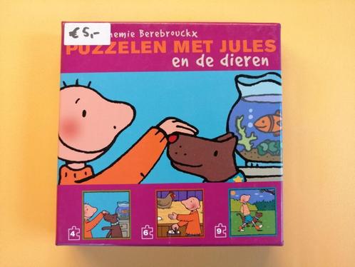 Puzzelen met Jules en de dieren 4-6-9 stukjes, Kinderen en Baby's, Speelgoed | Kinderpuzzels, Gebruikt, Minder dan 10 stukjes