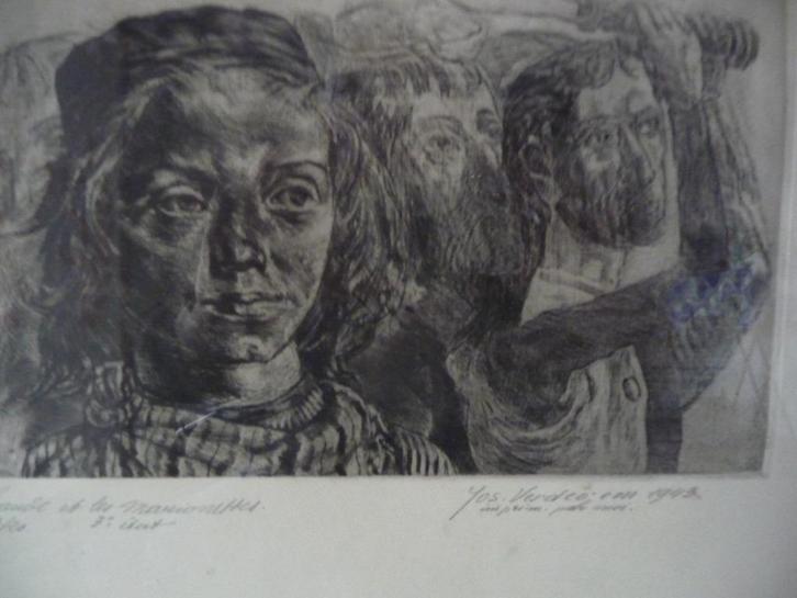 JOS VERDEGEM - ETS - ORIGINEEL GESIGNEERD, Antiek en Kunst, Kunst | Etsen en Gravures, Ophalen of Verzenden