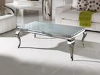 Luxe EETTAFEL moderne barok tafel RVS WIT GLAS, Ophalen, Nieuw