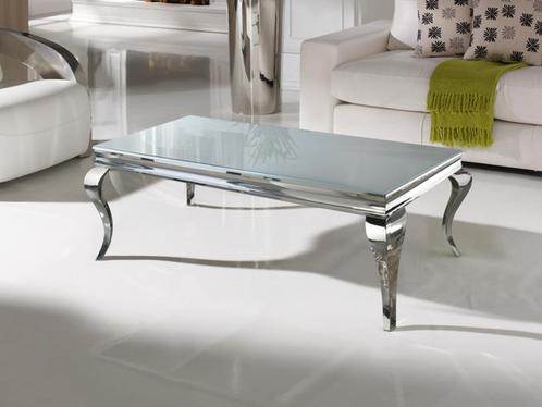 Luxe EETTAFEL moderne barok tafel RVS WIT GLAS, Huis en Inrichting, Woonaccessoires | Overige, Nieuw, Ophalen