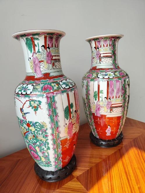 Prachtig paar antieke Chinese vazen, Antiek en Kunst, Antiek | Vazen, Ophalen of Verzenden