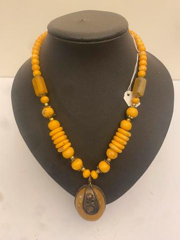 Prachtige vintage 50er jaren Amber dames halsketting. beschikbaar voor biedingen