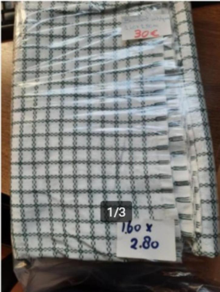 Stof Beiersbont WIT & GROEN - 160x280cm, Hobby en Vrije tijd, Borduren en Borduurmachines, Nieuw, Onderdeel of Accessoires, Handborduren