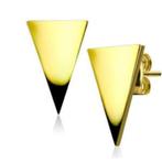 Triangle damesoorbellen in verguld chirurgisch staal, Overige materialen, Nieuw, Ophalen of Verzenden, Knopjes of Stekers