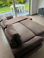 Zetel met longchair + poef, Huis en Inrichting, Ophalen, Gebruikt, Modern