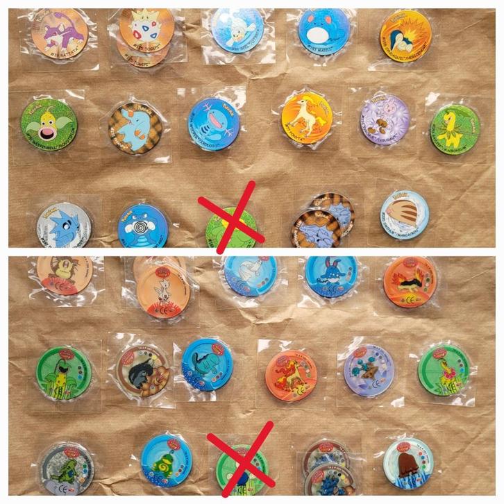 15 nr 's nog van de serie Surprise Pokémon flippo 1 t/m 45, Verzamelen, Flippo's, Losse flippo's, Adventure, Cheetos 24 Game, Chester Cheetos