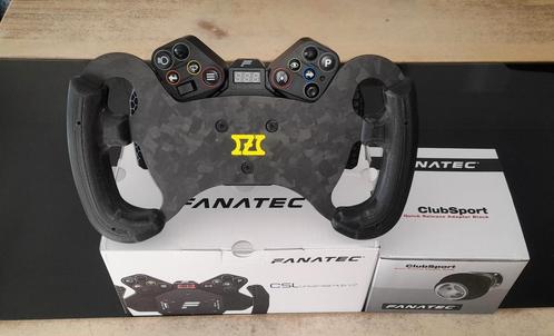 FANATEC Csl Universal HUB V2+QR1+GT AMG stuurwiel in koolsto, Computers en Software, Joysticks, Zo goed als nieuw, Ophalen of Verzenden