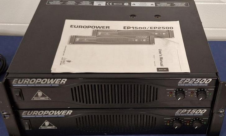 Versterkers Behringer EP1500 en EP2500, Muziek en Instrumenten, Versterkers | Keyboard, Monitor en PA, Gebruikt, P.A., 1000 watt of meer