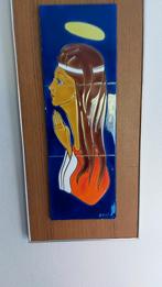 3 keramiek tegels.in kader., Antiek en Kunst, Ophalen