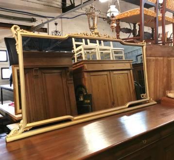 Zeer lange oude gouden Barok spiegel L 1.91m H 99cm beschikbaar voor biedingen