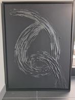 Abstract modern acryl canvas - 60*80cm - zwart/zilver (+kade, Antiek en Kunst, Ophalen