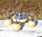lustre art deco metal chromé bobeche et globe opaline, Antiek en Kunst, Ophalen