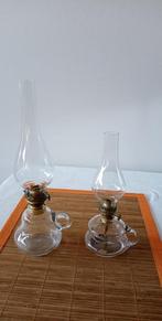 2 anciennes lampes à pétrole en verre, Antiquités & Art, Antiquités | Éclairage, Enlèvement ou Envoi