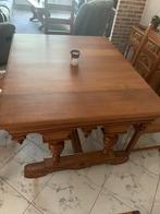 Table en bois travaillée vernie en chaîne français, Antiquités & Art