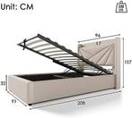 Lit, Maison & Meubles, Chambre à coucher | Lits, 90 cm, Beige, Enlèvement, Une personne