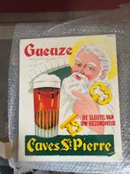 Gueuze Caves St Pierre Bruegel Reclamebord, Collections, Marques de bière, Panneau, Plaque ou Plaquette publicitaire, Utilisé