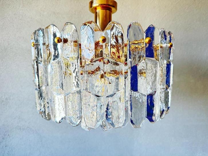 Vintage Kalmar Palazzo flush mount, Huis en Inrichting, Lampen | Plafondlampen, Gebruikt, Glas, Metaal, Ophalen of Verzenden
