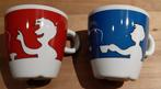 2 koffietassen Douwe Egberts, Uni, Autres types, Enlèvement ou Envoi, Porcelaine