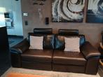 moderne Bruine Lederen zetel 2 Relax, Ophalen, MODERN, Driepersoons, Zo goed als nieuw
