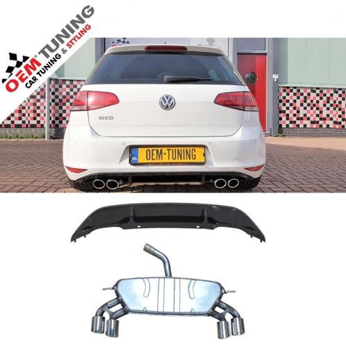 Golf 7 R uitlaat + golf 7 R diffuser | 2012-2016 |, Auto-onderdelen, Carrosserie, Bumper, Volkswagen, Achter, Nieuw, Ophalen of Verzenden