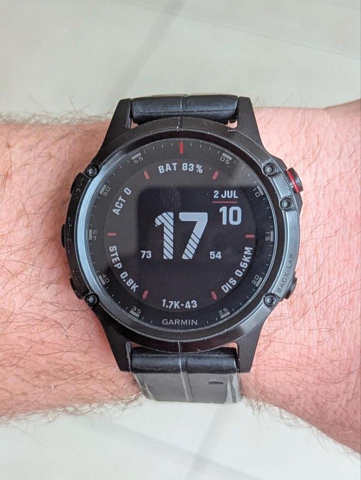 Garmin fénix 5 plus saphire edition, Sport en Fitness, Hartslagmeters, Zo goed als nieuw, Garmin, Ophalen