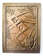 bronzen plaquette Expo 58 stijl, Postzegels en Munten, Ophalen of Verzenden, Brons
