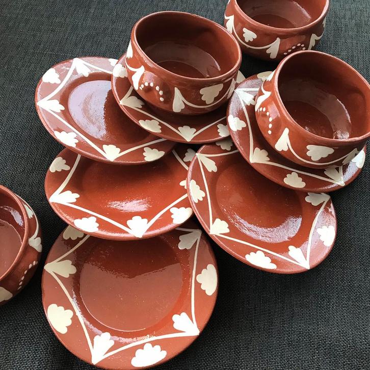 Portugees vintage aardewerk, handgemaakt, Huis en Inrichting, Keuken | Servies, Gebruikt, Aardewerk, Ophalen of Verzenden