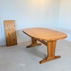 Vintage ovaal grenen tafel met verlengbaar blad, Huis en Inrichting, Tafels | Eettafels, Gebruikt, 100 tot 150 cm, Vintage, 200 cm of meer