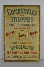 Antiek blikken reclamebord Comestibles aux Truffes, Ophalen of Verzenden, Reclamebord