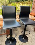 Chaises hautes en cuir, Maison & Meubles, Tabourets de bar, 90 cm ou plus, Réglable en hauteur, 2 tabourets, Enlèvement