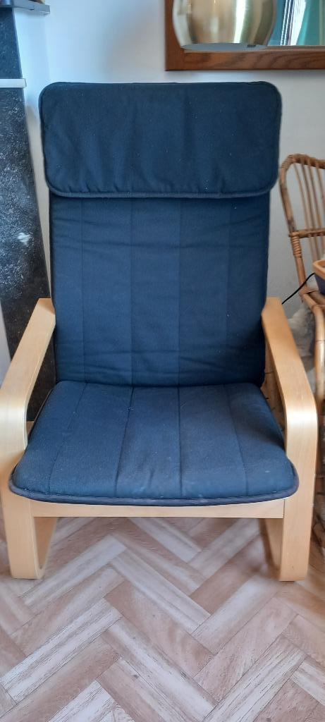 Poang zetel Ikea, Huis en Inrichting, Fauteuils, Gebruikt, Hout, Stof, Overige materialen, 50 tot 75 cm, 75 tot 100 cm, Ophalen