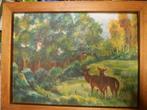 SCHILDERIJ OP HOUT. Gesigneerd., Antiek en Kunst, Ophalen of Verzenden