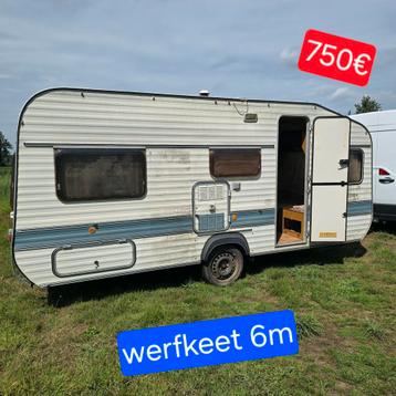 Caravan werfkeet bouw chassis paardenweide bos vijver tuin  beschikbaar voor biedingen