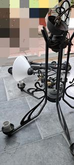kroonluchter en 5 wandlampen in messing, Huis en Inrichting, Ophalen