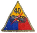 Patch de la 40e division blindée, Enlèvement ou Envoi