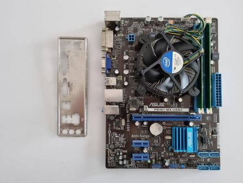 ASUS P8H61-MX USB3 MB + Intel i3 + 4 GB Kingston RAM, Computers en Software, Moederborden, Gebruikt, Intel, DDR3, Ophalen