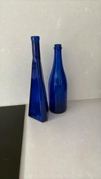 Mooie set blauwe vintage flessen, Ophalen of Verzenden, Zo goed als nieuw