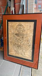 Cadre avec un dessin de la roue de la vie du Népal, Antiquités & Art, Art | Dessins & Photographie, Enlèvement ou Envoi