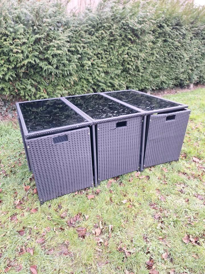 Table de jardin wicker + 6 chaises, Jardin & Terrasse, Chaises de jardin, Comme neuf, Enlèvement