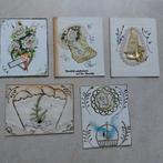 5 oude kaarten huwelijkswensen, Divers, Cartes de voeux, Enlèvement ou Envoi