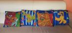 Lot de 4 coussins Disney 40X40, Maison & Meubles, Comme neuf, Bleu, Enlèvement, Carré