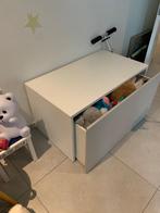 Speelgoedkist met schuif van IKEA (wit met grijs), Enlèvement, Comme neuf