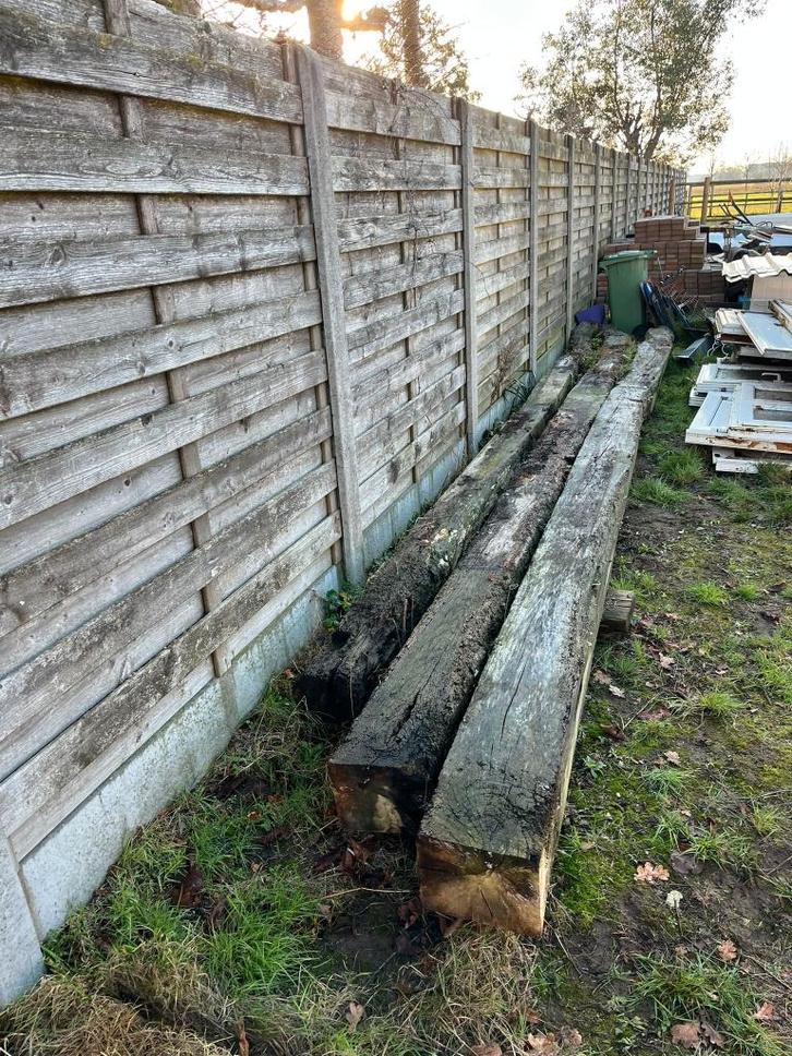 Eiken balken, Tuin en Terras, Palen, Balken en Planken, Gebruikt, Balken, 250 cm of meer, Ophalen